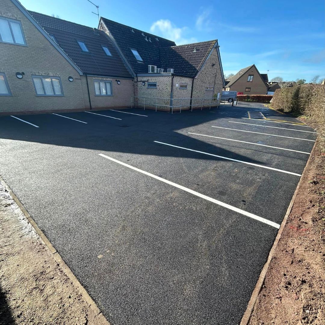 Tarmac and shingle to renovate car park at school - MJ Nunn Surfacing Contractor