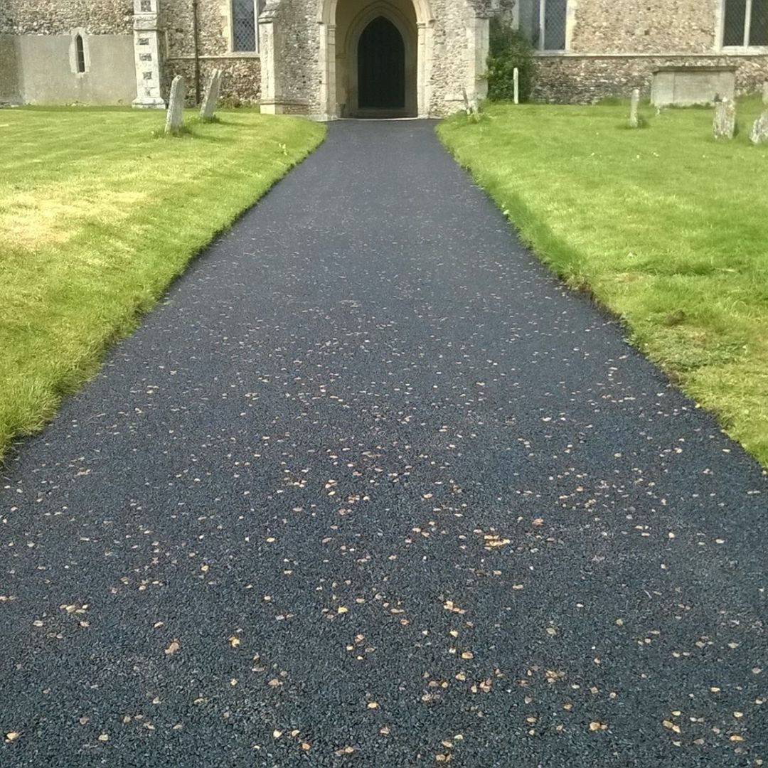 tarmac asphalt to footpath at church - MJ Nunn Surfacing Contractor